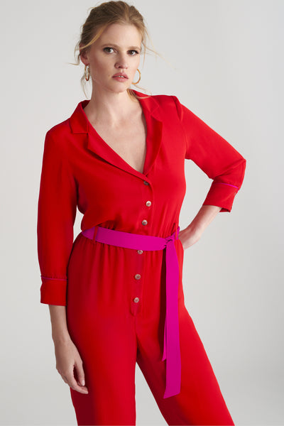 LARA JUMPSUIT • RED PINK – Tephi