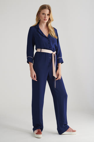 • LARA JUMPSUIT • NAVY & BABY PINK